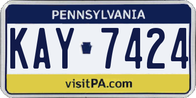 PA license plate KAY7424