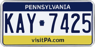 PA license plate KAY7425