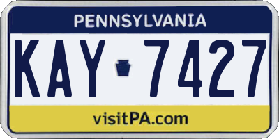 PA license plate KAY7427
