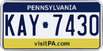 PA license plate KAY7430