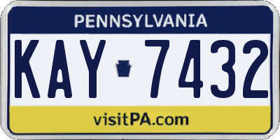 PA license plate KAY7432