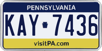 PA license plate KAY7436