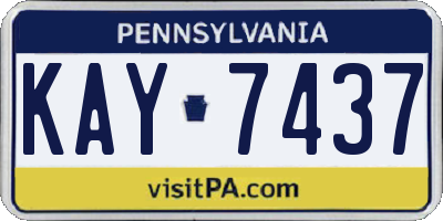 PA license plate KAY7437