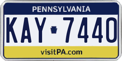 PA license plate KAY7440