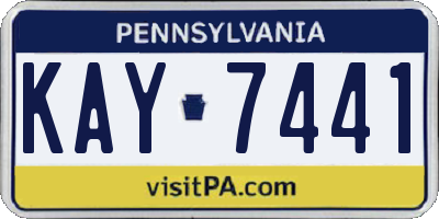 PA license plate KAY7441