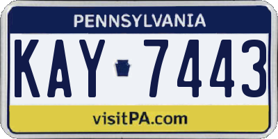 PA license plate KAY7443