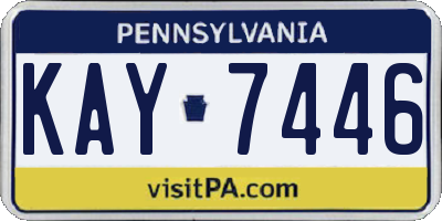 PA license plate KAY7446
