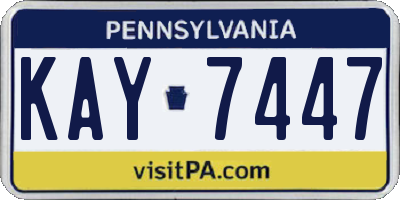 PA license plate KAY7447