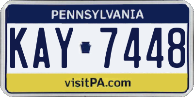 PA license plate KAY7448