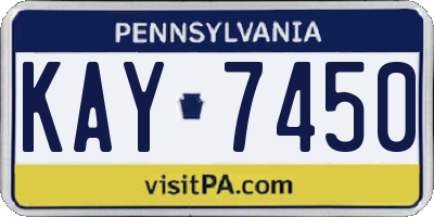 PA license plate KAY7450