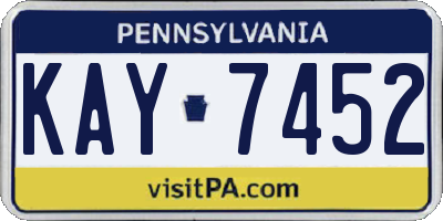 PA license plate KAY7452