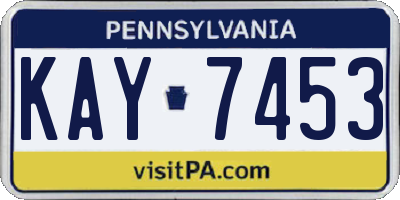 PA license plate KAY7453