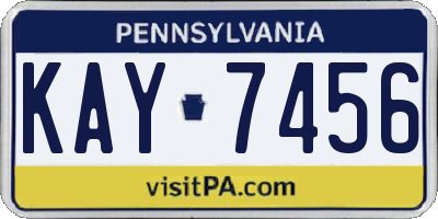 PA license plate KAY7456