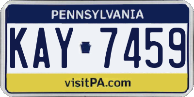 PA license plate KAY7459