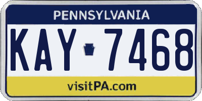 PA license plate KAY7468