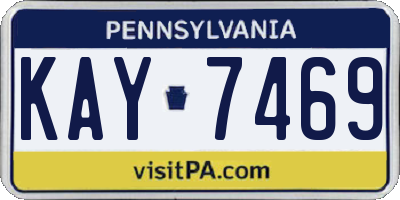 PA license plate KAY7469