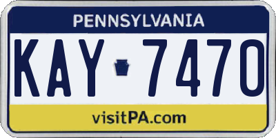 PA license plate KAY7470