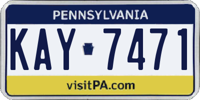 PA license plate KAY7471