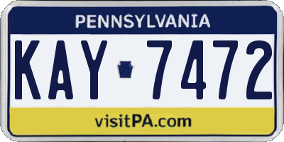 PA license plate KAY7472