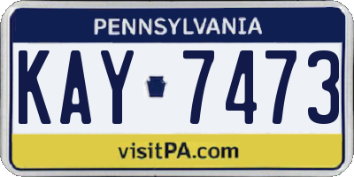 PA license plate KAY7473