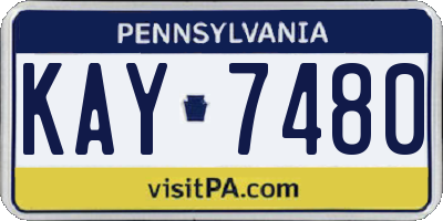 PA license plate KAY7480