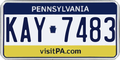PA license plate KAY7483