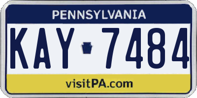 PA license plate KAY7484