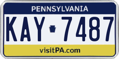 PA license plate KAY7487