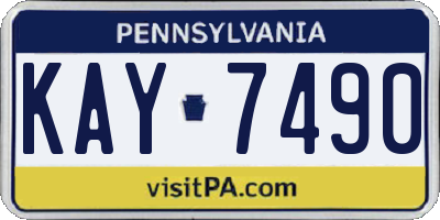 PA license plate KAY7490