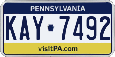 PA license plate KAY7492