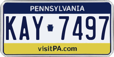 PA license plate KAY7497