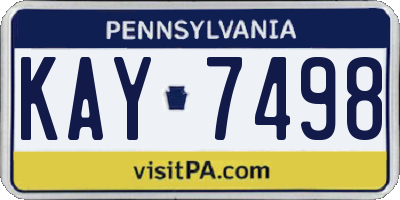 PA license plate KAY7498