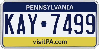 PA license plate KAY7499