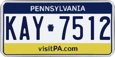 PA license plate KAY7512