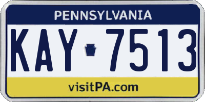 PA license plate KAY7513