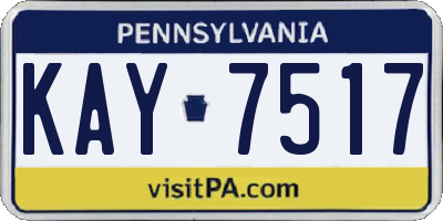 PA license plate KAY7517