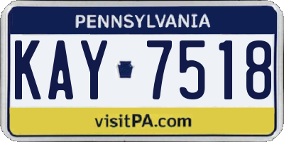 PA license plate KAY7518
