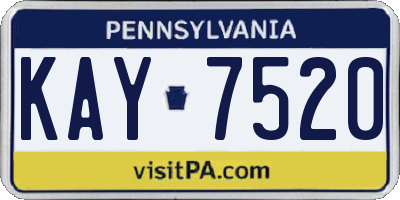 PA license plate KAY7520