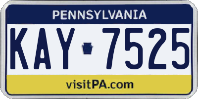 PA license plate KAY7525