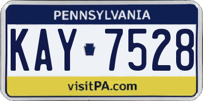 PA license plate KAY7528