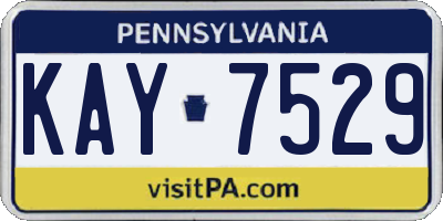 PA license plate KAY7529