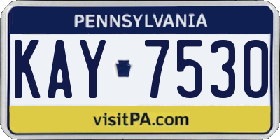 PA license plate KAY7530