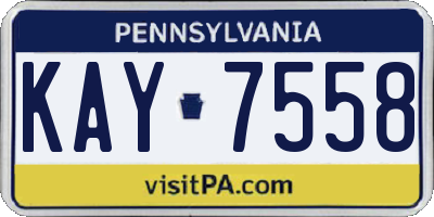 PA license plate KAY7558