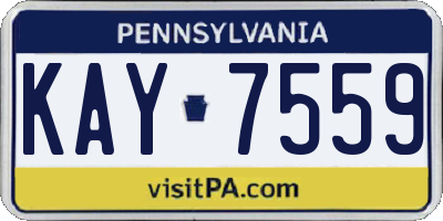 PA license plate KAY7559