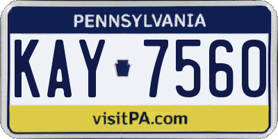 PA license plate KAY7560