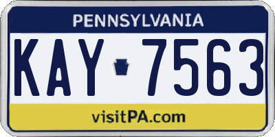 PA license plate KAY7563