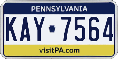 PA license plate KAY7564