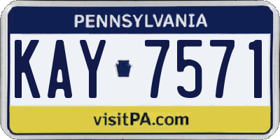 PA license plate KAY7571