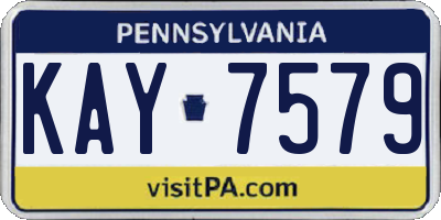 PA license plate KAY7579