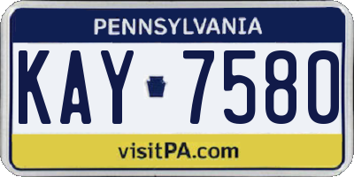 PA license plate KAY7580